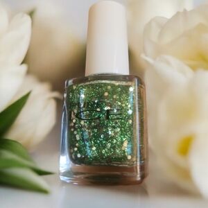 PURE ICE Nail Polish Green Silver Sparkle Looks Like Rain 1010. Rare Color